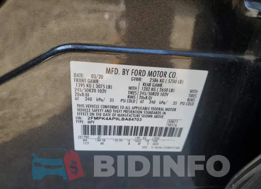 2FMPK4AP9LBA84703 Photo# 13