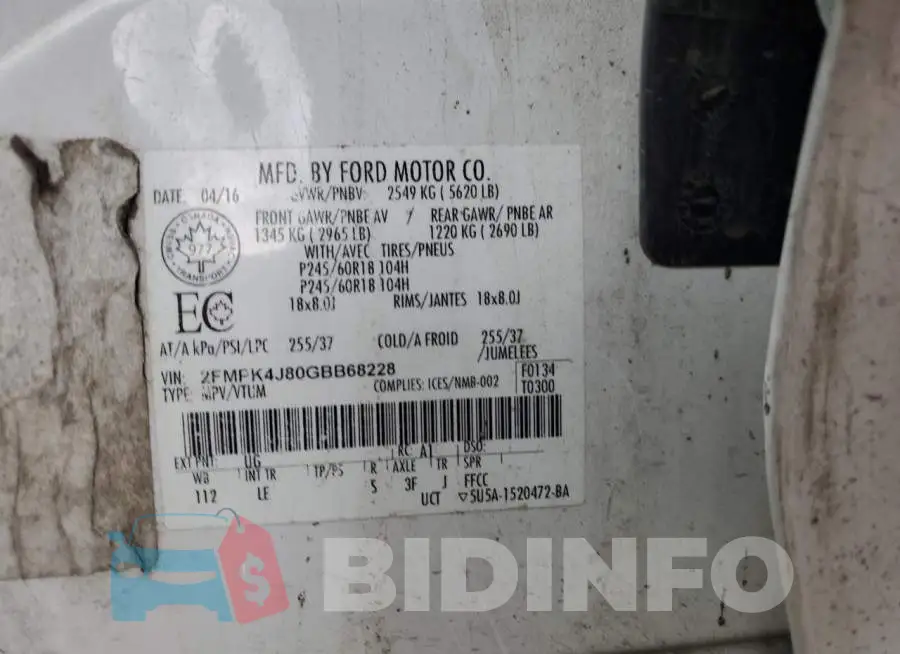 2FMPK4J80GBB68228 Photo# 13