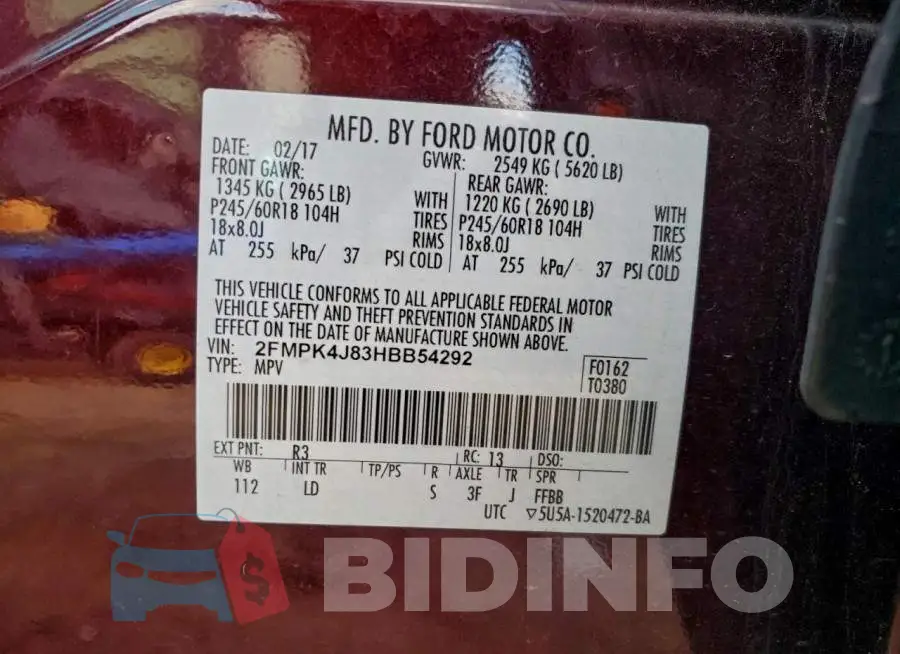 2FMPK4J83HBB54292 Photo# 13