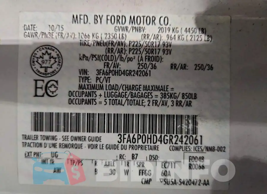 3FA6P0HD4GR242061 Photo# 13