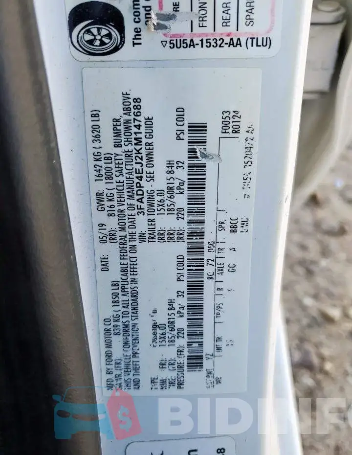 3FADP4EJ2KM147688 Photo# 12