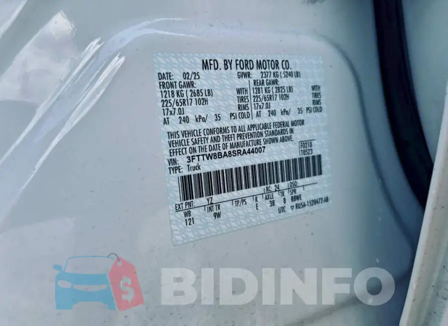 3FTTW8BA8SRA44007 Photo# 10
