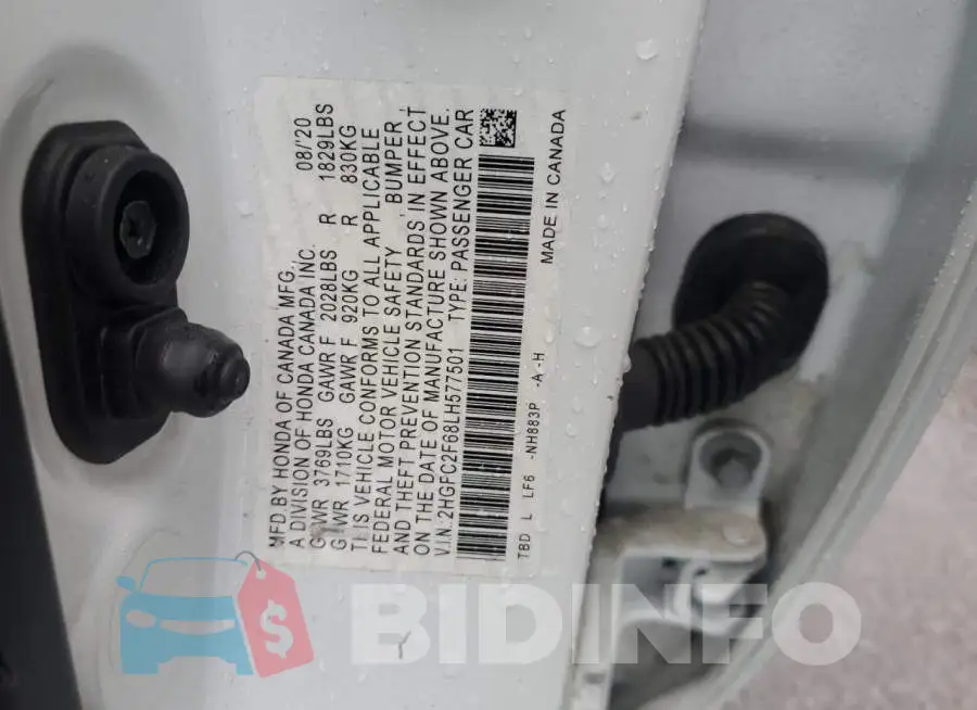 2HGFC2F68LH577501 Photo# 12