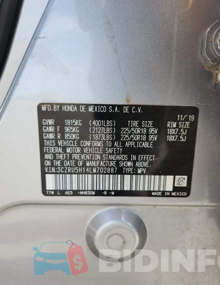 3CZRU5H14LM702887 Photo# 13