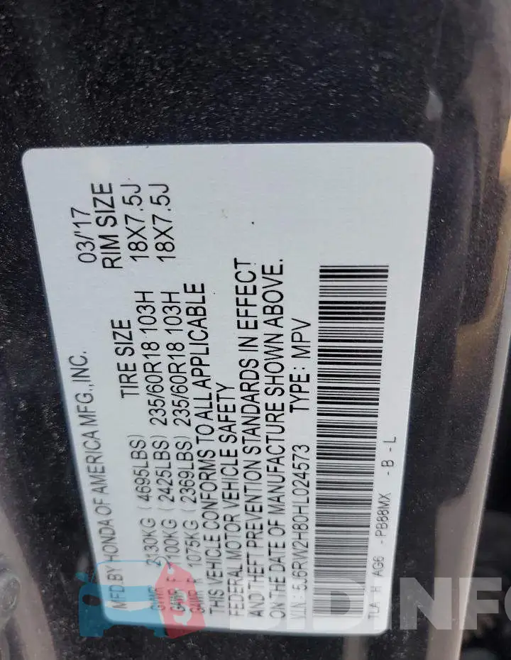 5J6RW2H80HL024573 Photo# 13