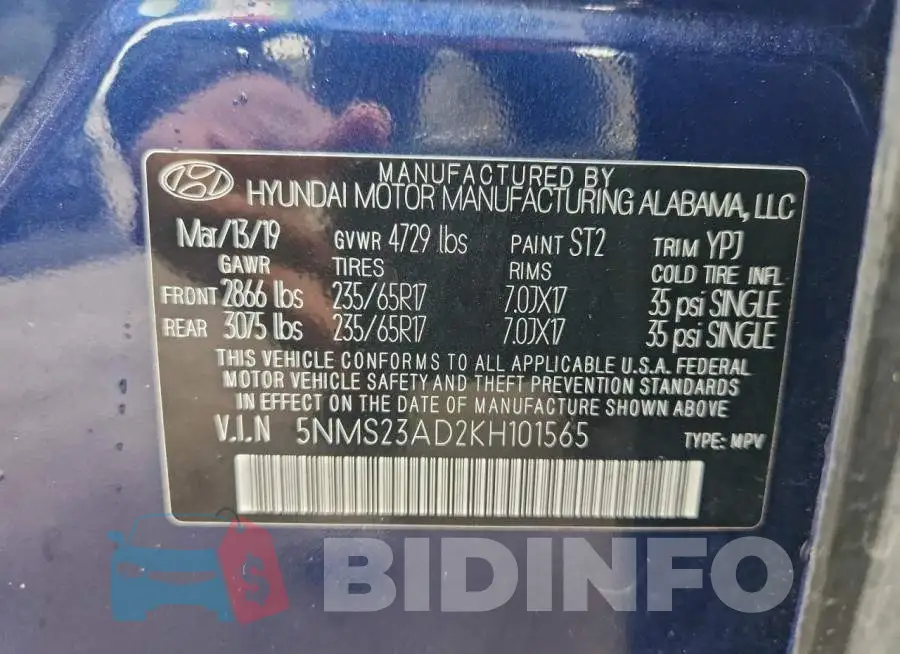 5NMS23AD2KH101565 Photo# 14