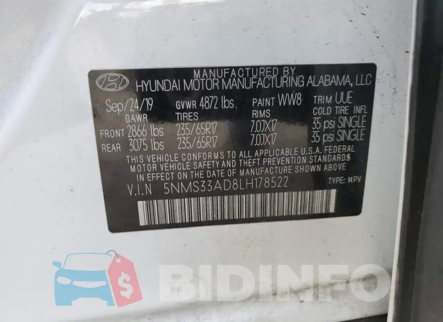 5NMS33AD8LH178522 Photo# 14
