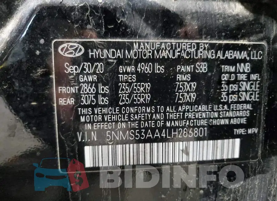5NMS53AA4LH286801 Photo# 13