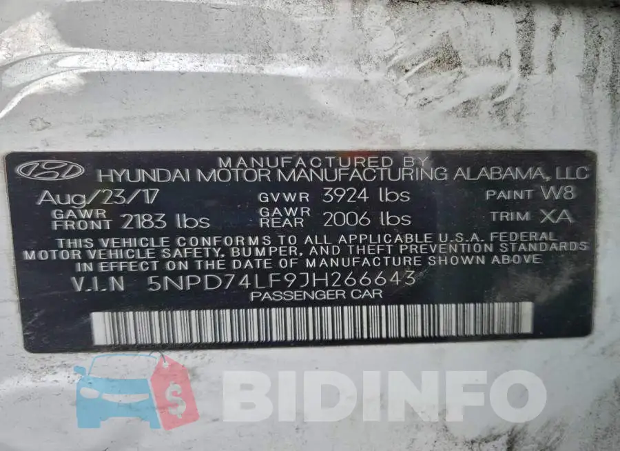 5NPD74LF9JH266643 Photo# 12