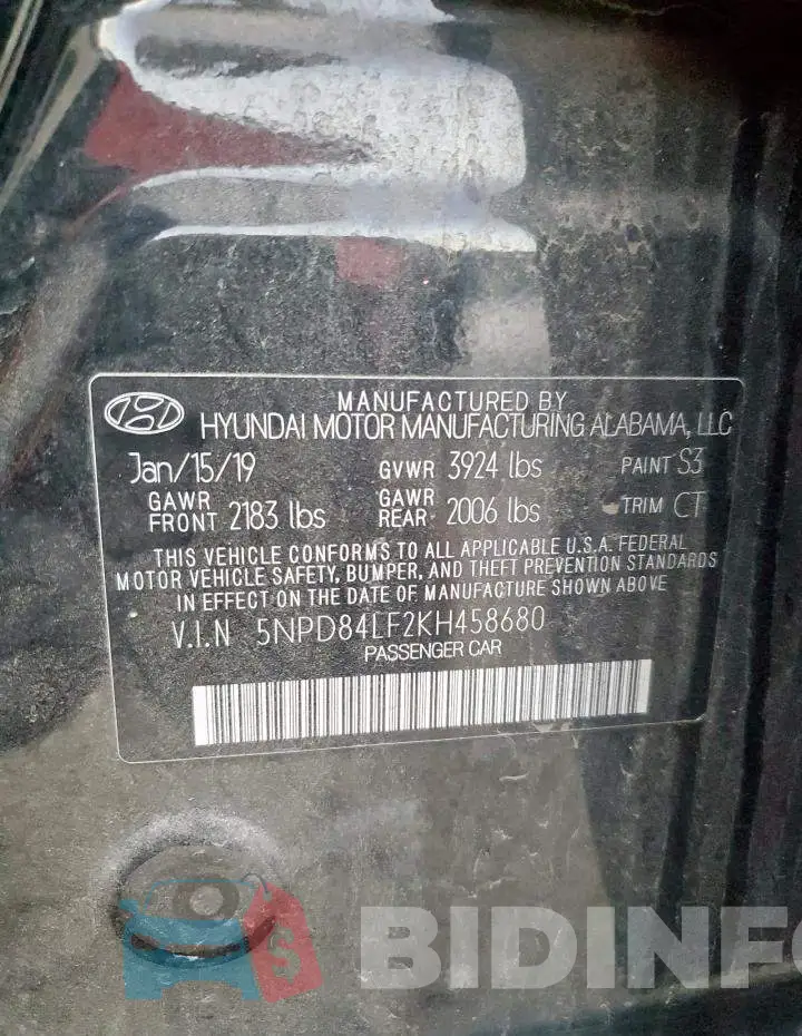 5NPD84LF2KH458680 Photo# 13