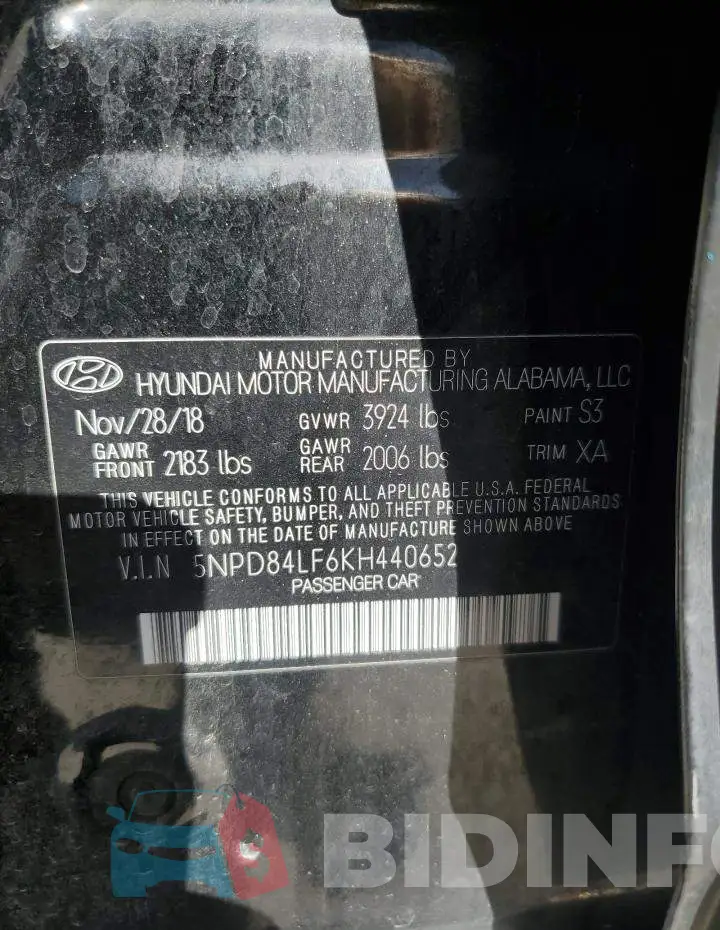5NPD84LF6KH440652 Photo# 13