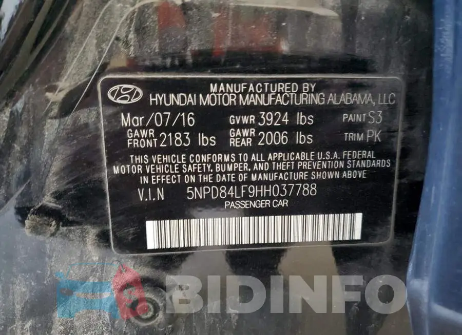 5NPD84LF9HH037788 Photo# 12