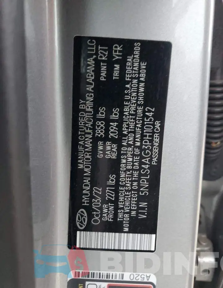 5NPLS4AG3PH101542 Photo# 12