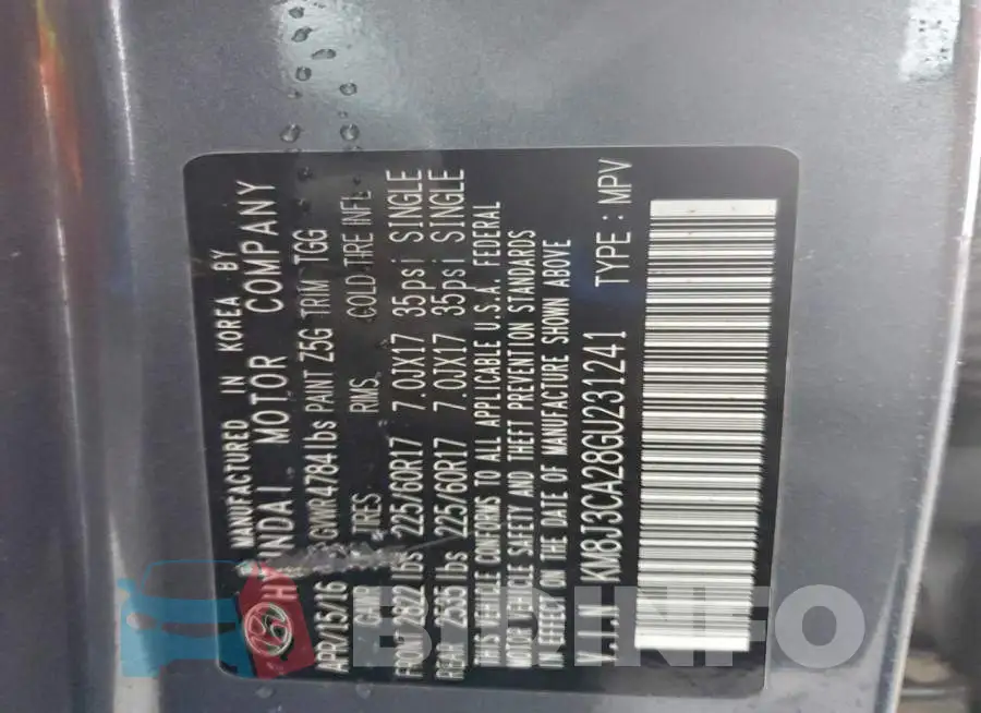 KM8J3CA28GU231241 Photo# 13