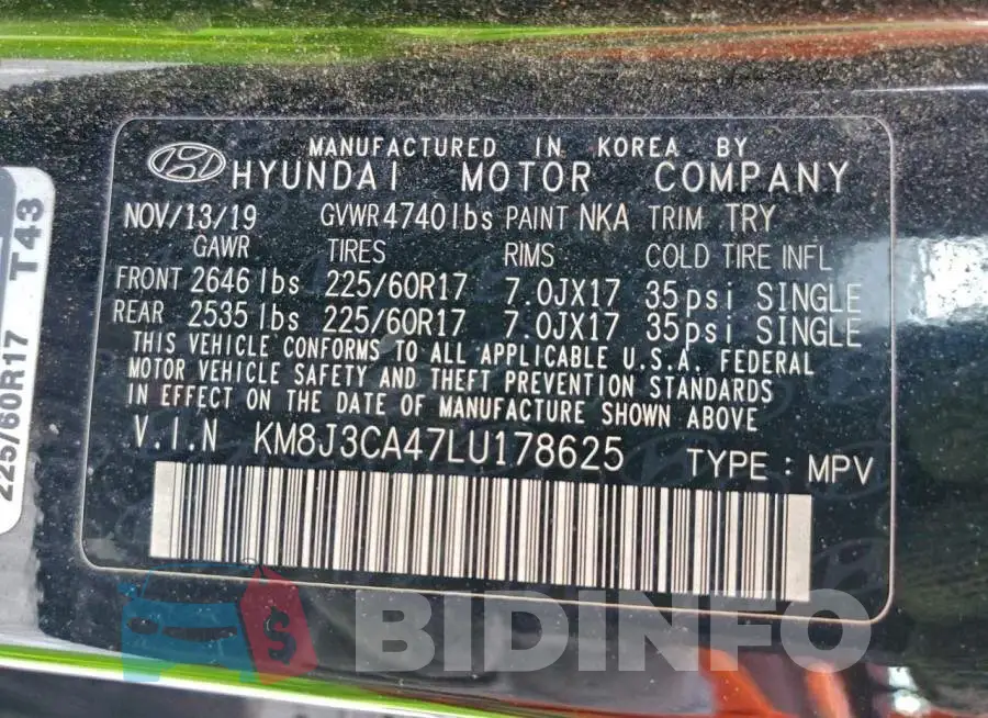 KM8J3CA47LU178625 Photo# 13