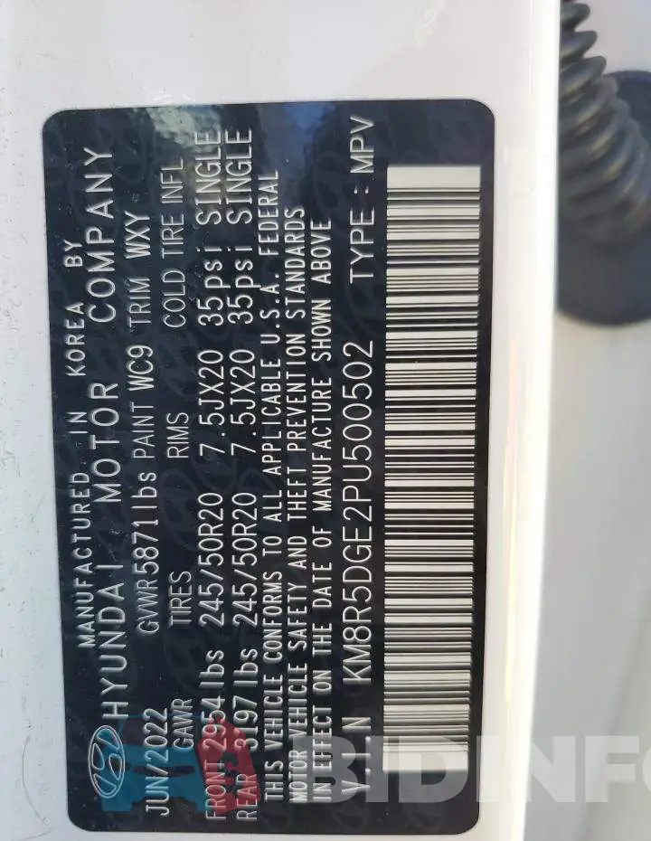 KM8R5DGE2PU500502 Photo# 14