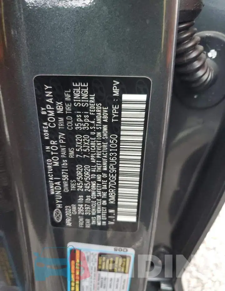 KM8R7DGE9PU631050 Photo# 13