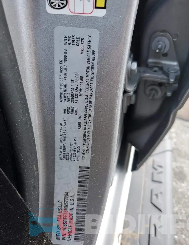 1C6SRFFT8MN577264 Photo# 12