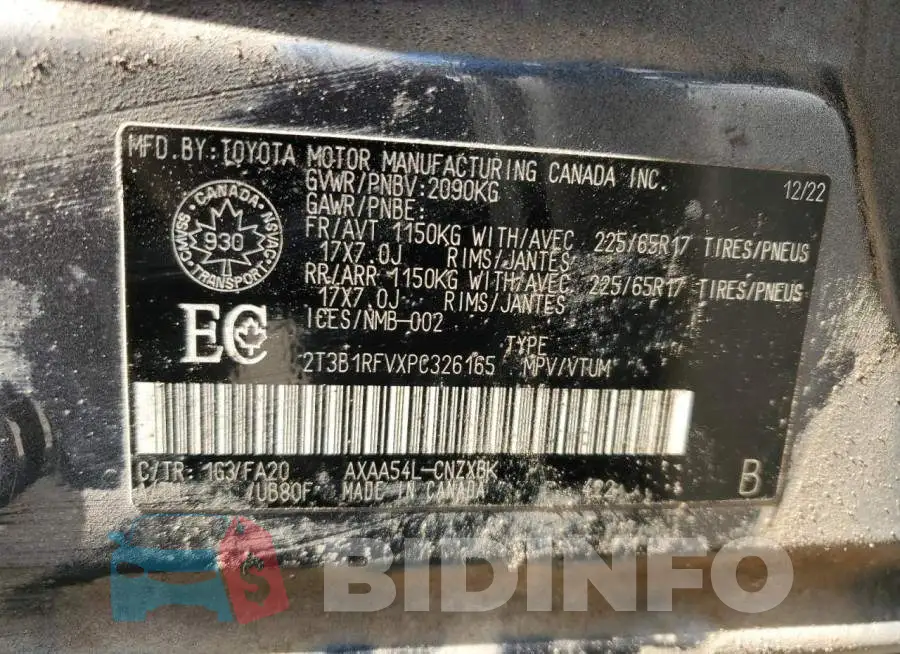 2T3B1RFVXPC326165 Photo# 13