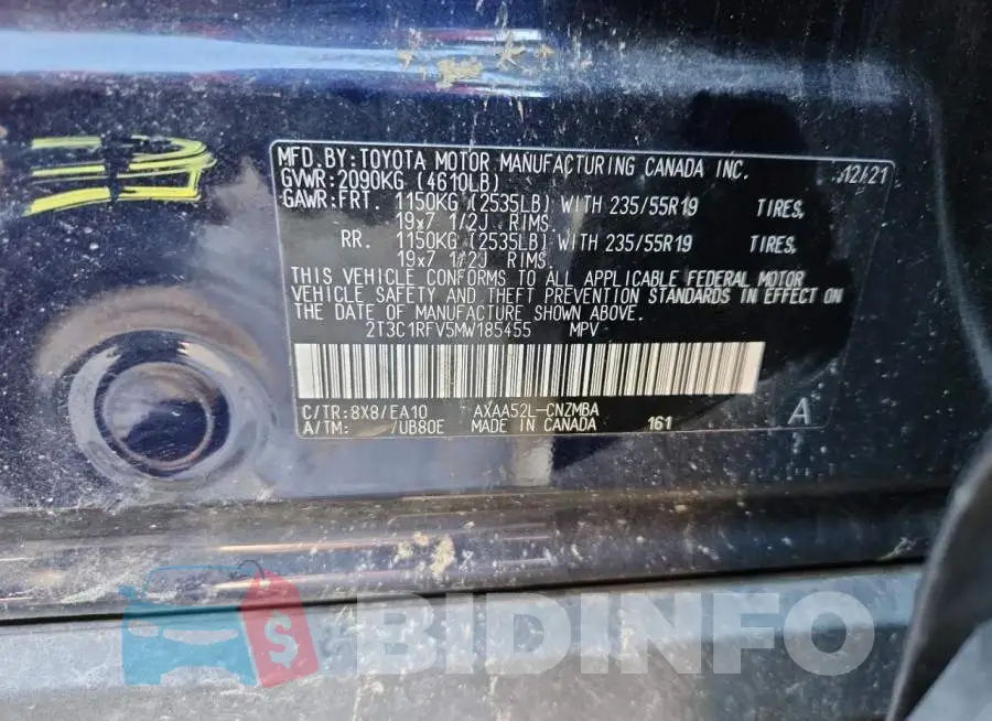 2T3C1RFV5MW185455 Photo# 14