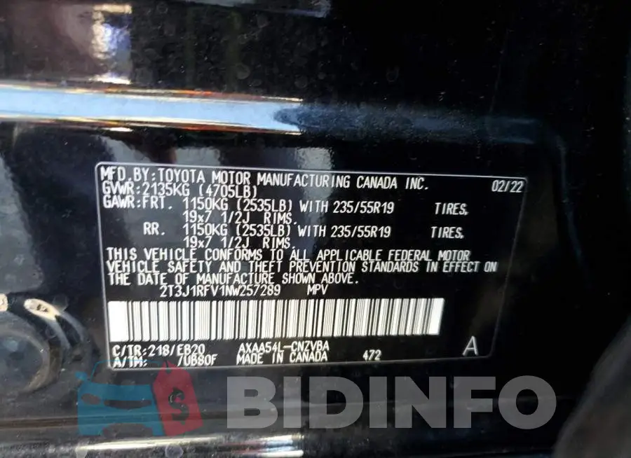 2T3J1RFV1NW257289 Photo# 14