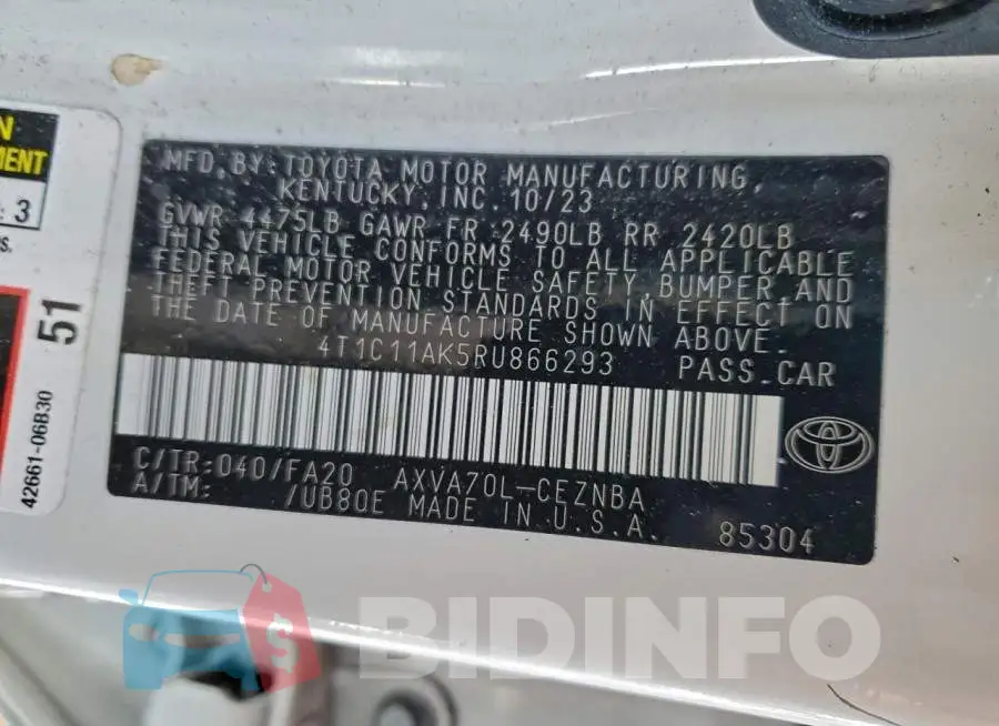 4T1C11AK5RU866293 Photo# 12
