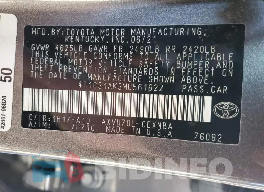 4T1C31AK3MU561622 Photo# 12