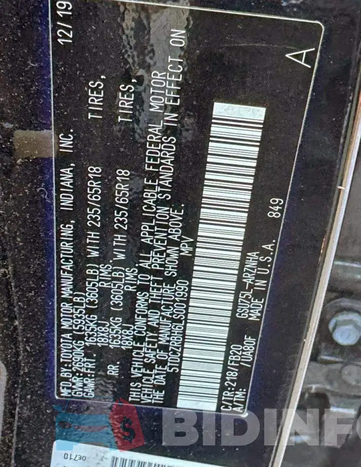 5TDCZRBH6LS001990 Photo# 10