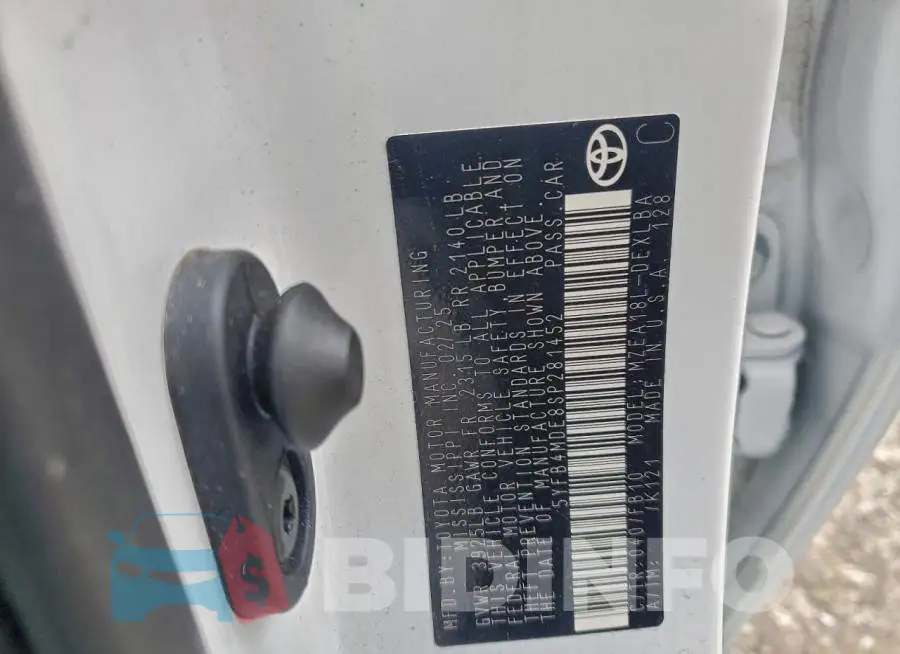 5YFB4MDE8SP281452 Photo# 12