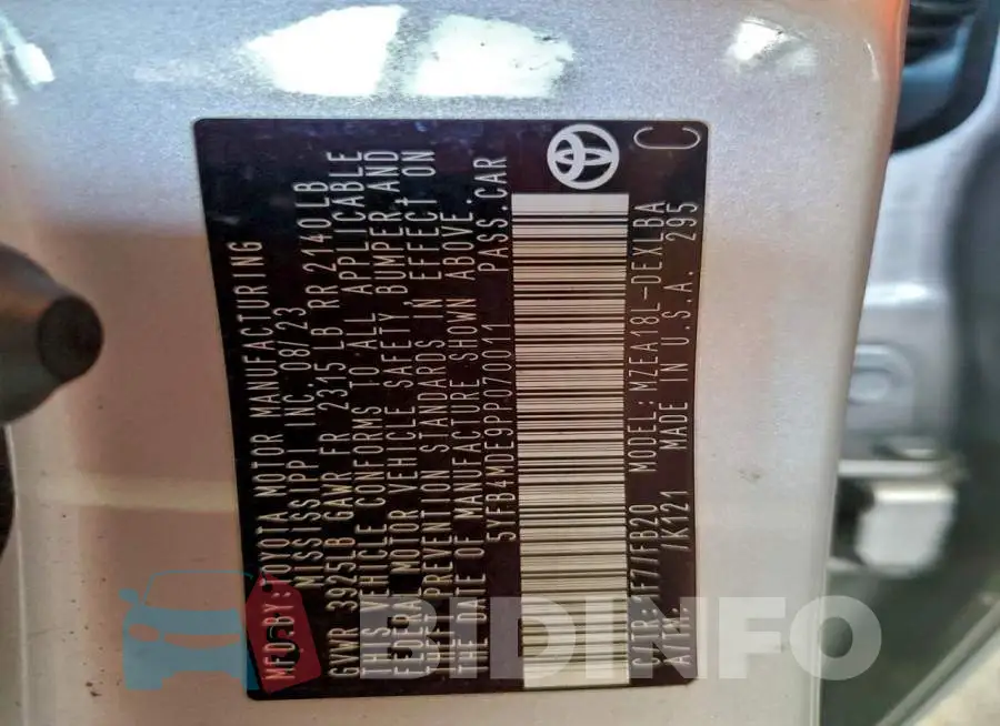 5YFB4MDE9PP070011 Photo# 12