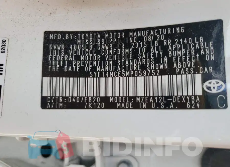 5YFT4MCE5MP059752 Photo# 12