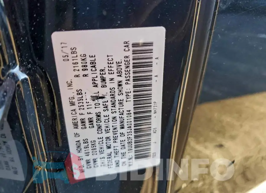19UUB2F35JA001084 Photo# 12
