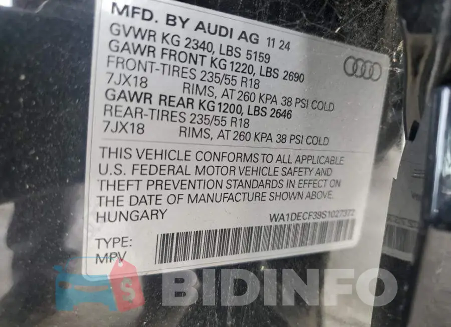 WA1DECF39S1027372 Photo# 14