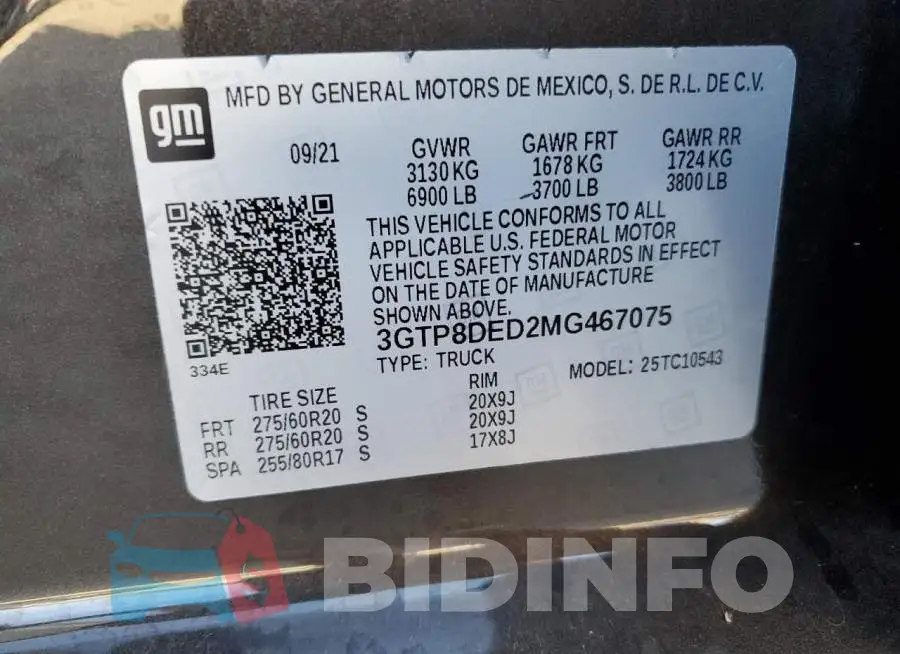 3GTP8DED2MG467075 Photo# 12