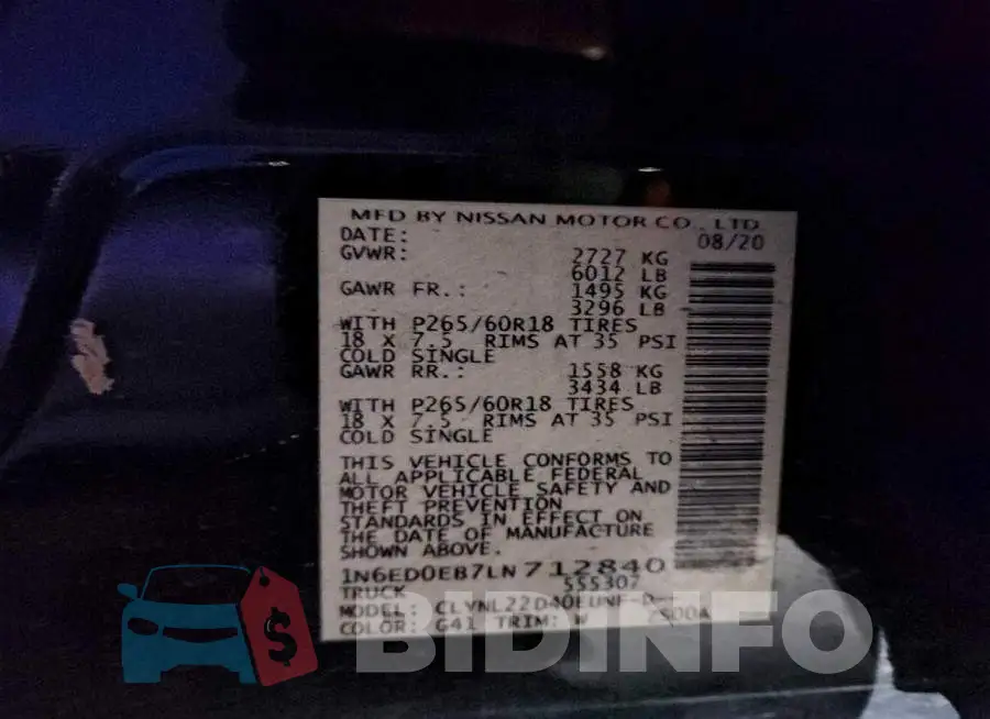 1N6ED0EB7LN712840 Photo# 12