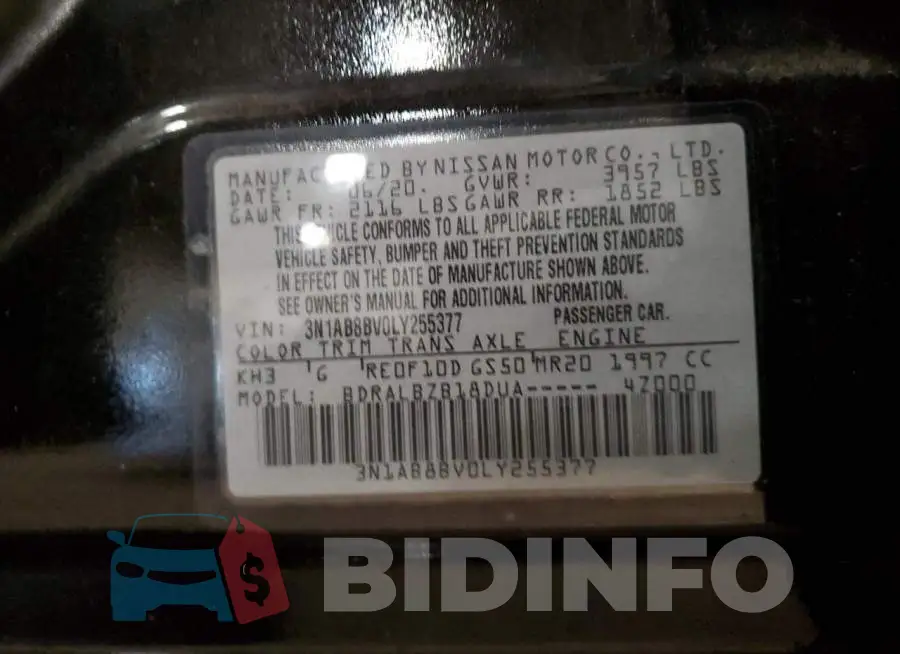 3N1AB8BV0LY255377 Photo# 12