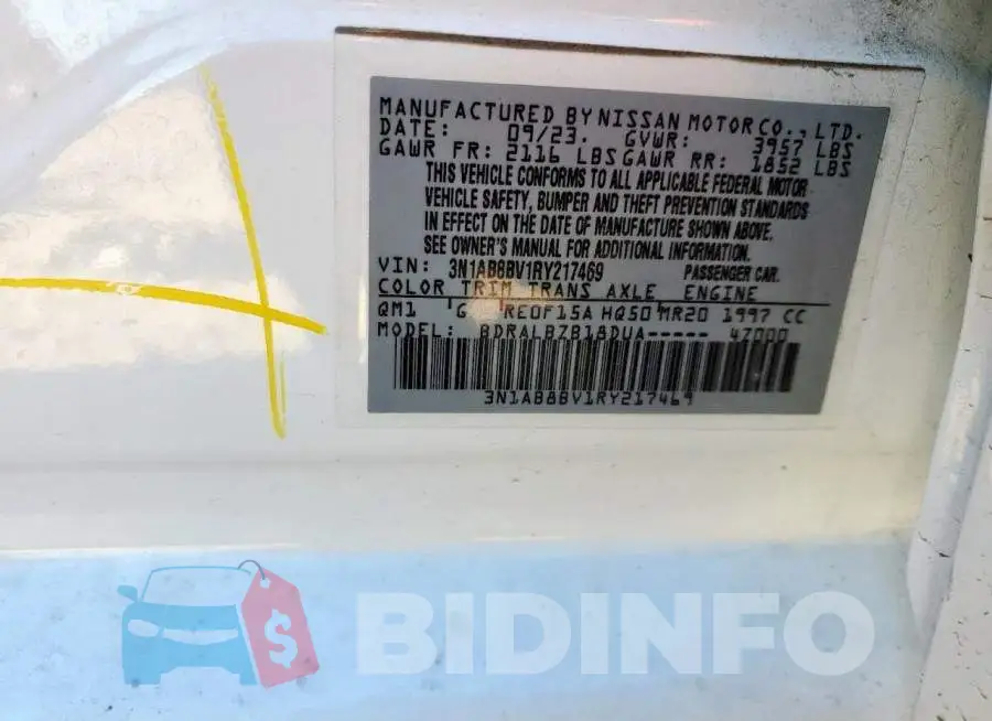 3N1AB8BV1RY217469 Photo# 12