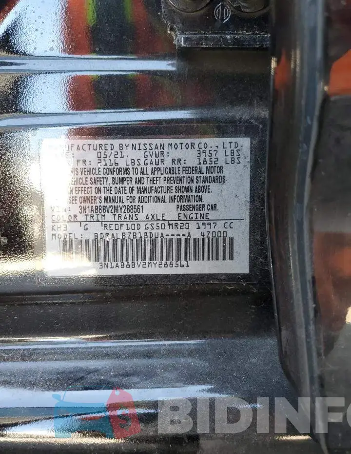 3N1AB8BV2MY288561 Photo# 12
