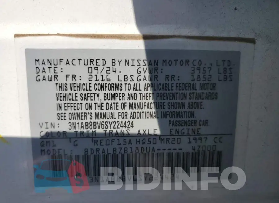 3N1AB8BV6SY224424 Photo# 13