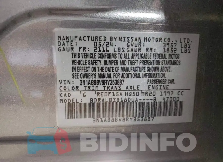 3N1AB8BV8RY353887 Photo# 12