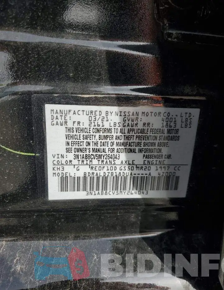 3N1AB8CV5MY264043 Photo# 12