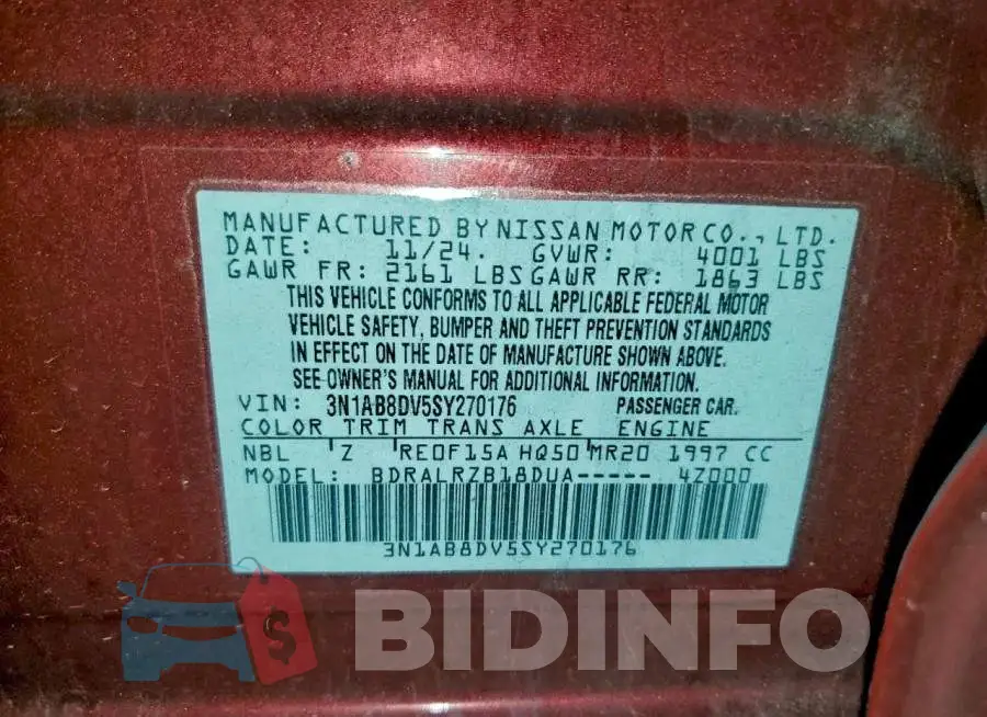 3N1AB8DV5SY270176 Photo# 12