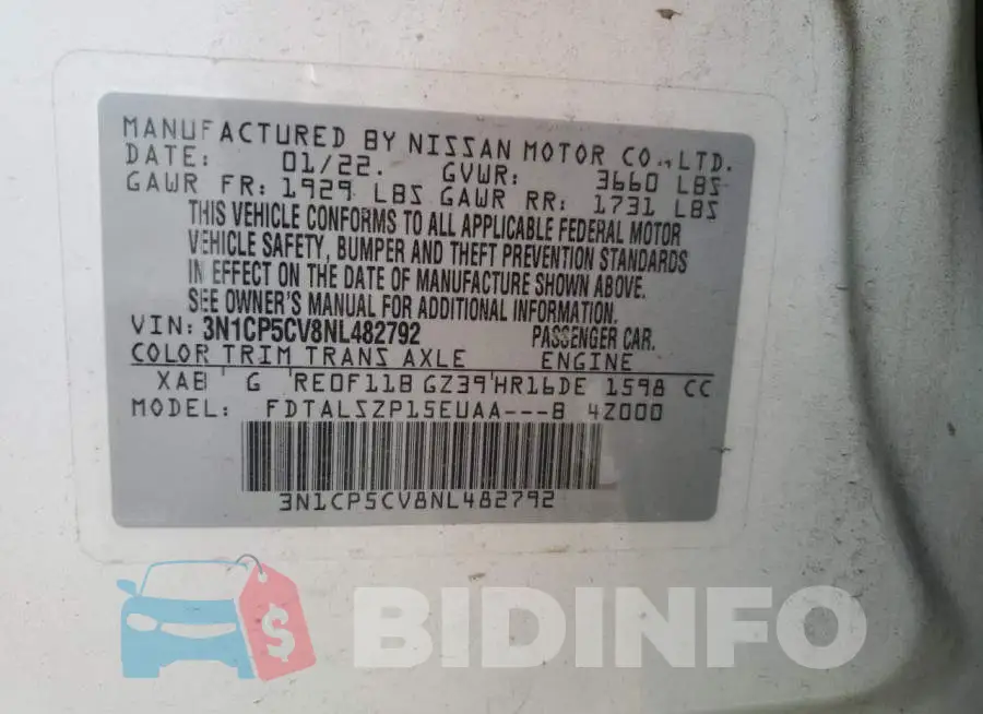 3N1CP5CV8NL482792 Photo# 13