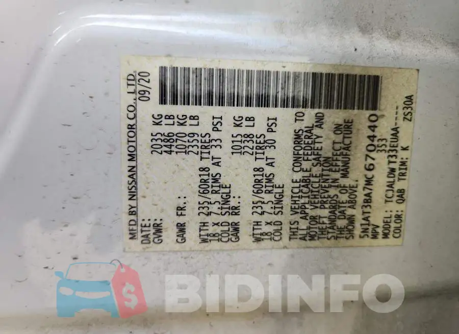5N1AT3BA7MC670440 Photo# 14