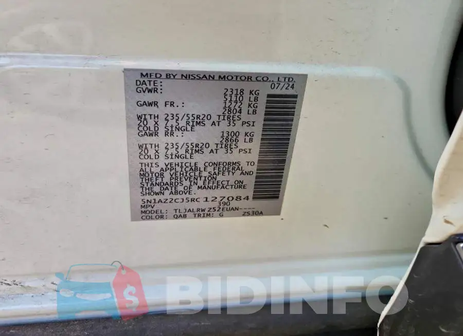 5N1AZ2CJ5RC127084 Photo# 14