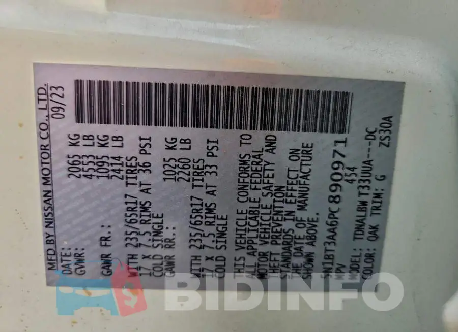 5N1BT3AA6PC890971 Photo# 13
