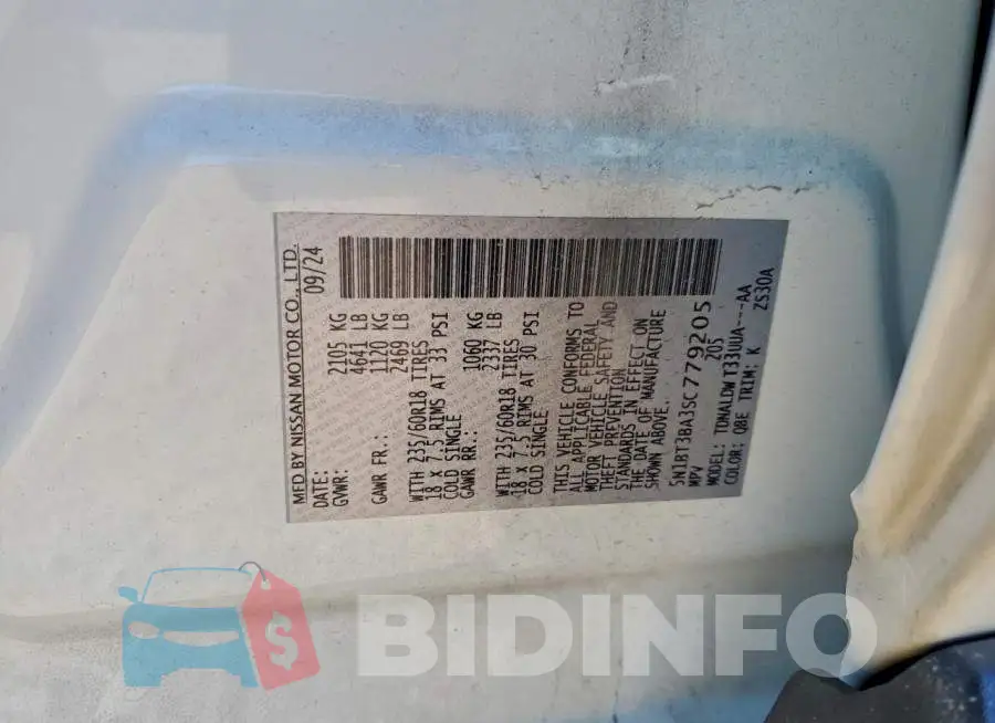 5N1BT3BA3SC779205 Photo# 14