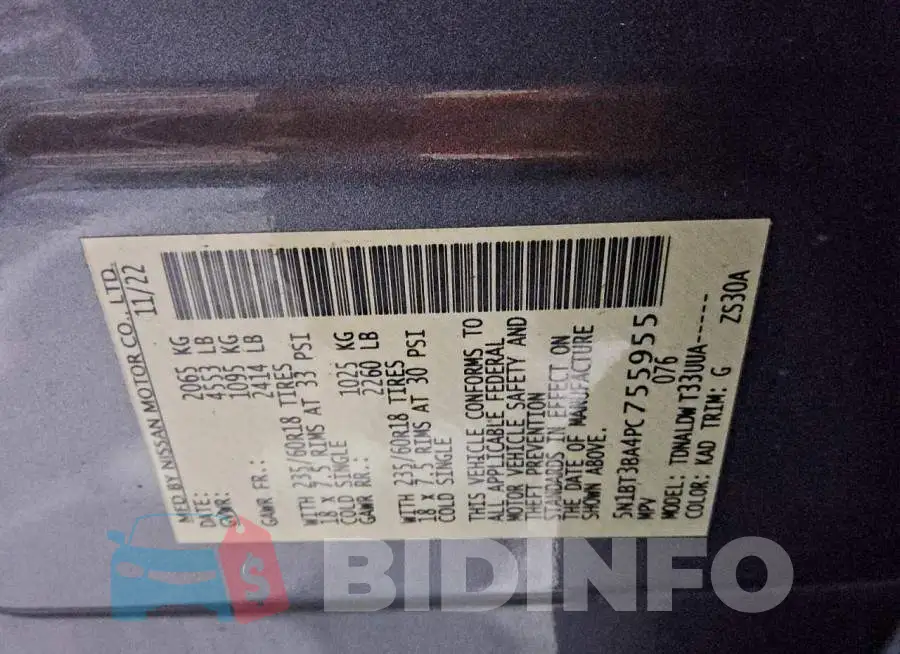 5N1BT3BA4PC755955 Photo# 13