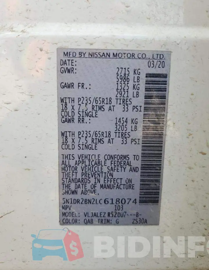 5N1DR2BN2LC618074 Photo# 14