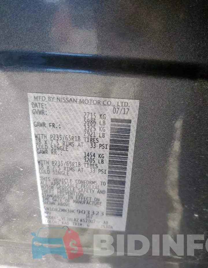 5N1DR2MN3HC903323 Photo# 13